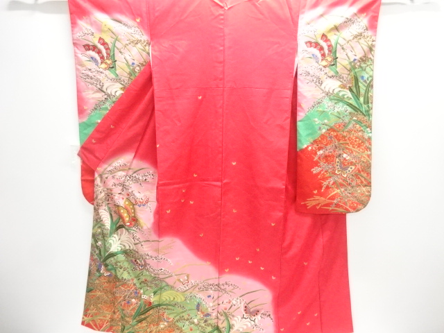 JAPANESE KIMONO / FURISODE / BUTTERFLY & FLOWER 